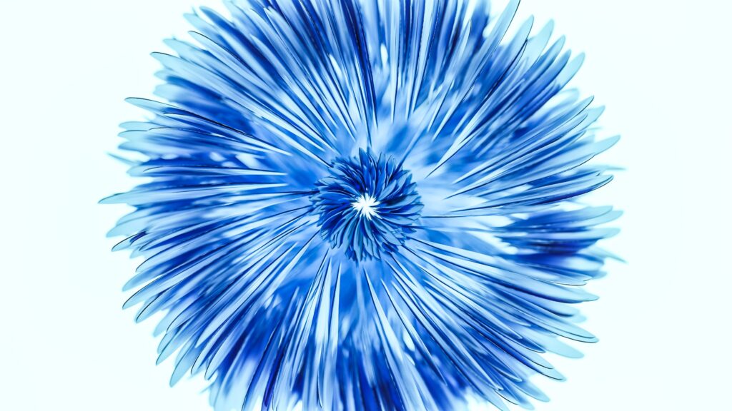 Close-up of a vibrant blue flower capturing intricate petal details.